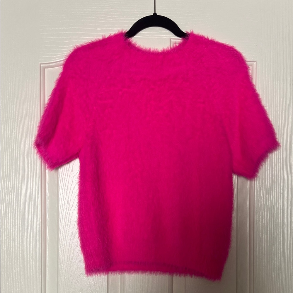 Pilcro Vibrant Fuchsia Crew Neck Sweater